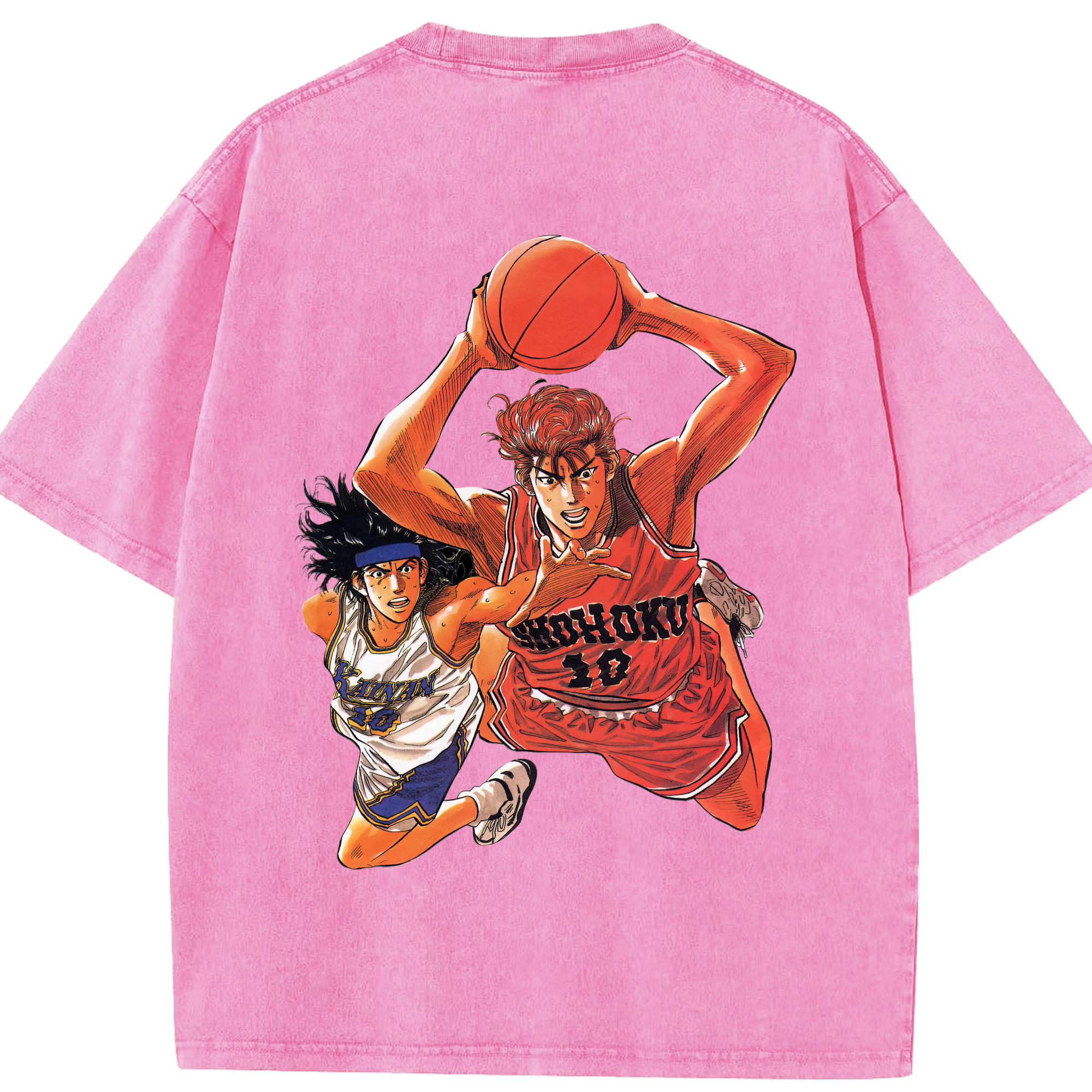 SLAM DUNK／スラムダンク 綿100% ヴィンテージ風 半袖Tシャツ（背面プリント）